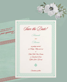 A save the date notice is an item stating the date of a wedding or other formal event. It typically states the date when a couple plans to marry, so that recipients will know to keep that date free. Save the dates usually take the form of a card. They are generally sent out at least six months before the wedding date, and are usually followed by a formal wedding invitation.