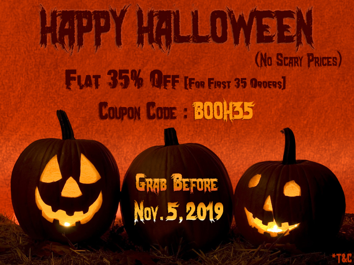 Halloween Sale 2019, 35% Off on Wedding Cards by 123WeddingCards