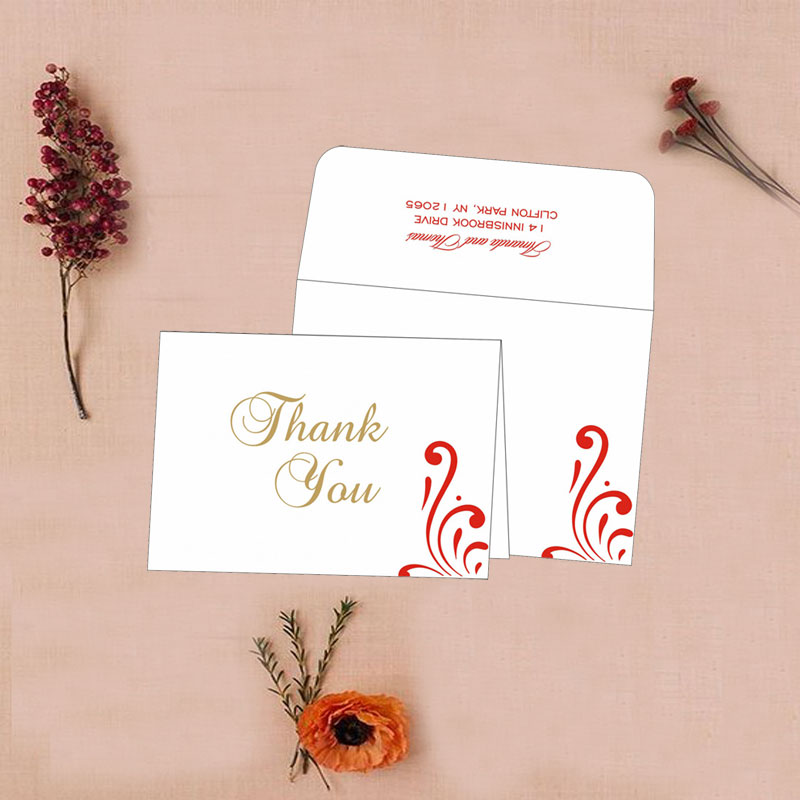 White Color Thank You Card for Weddings TYC-8223C from 123WeddingCards