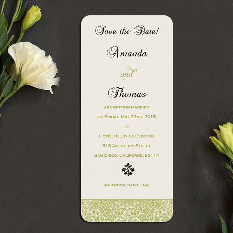 White Color Wedding Save The Date Card STD-8234H by 123WeddingCards