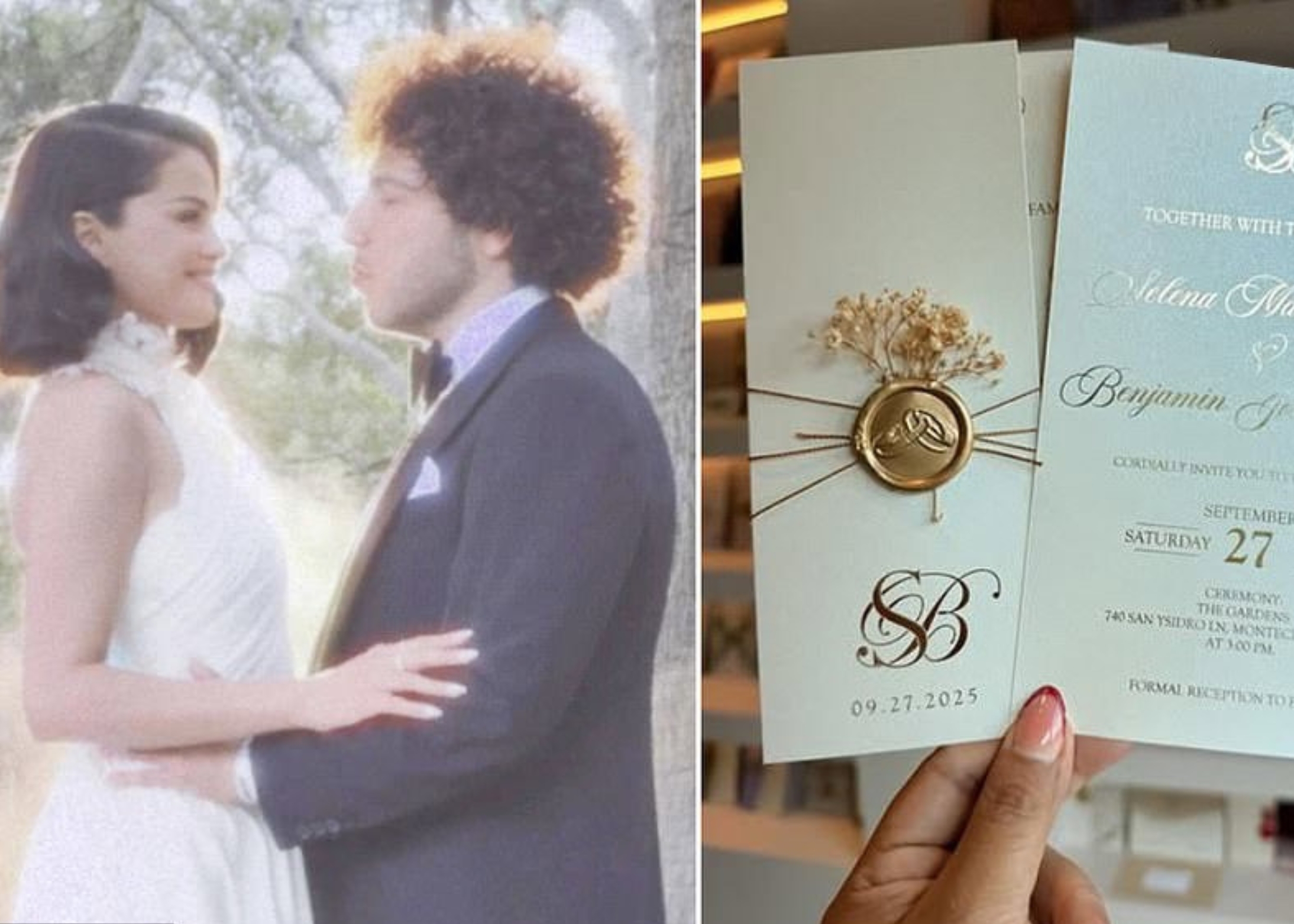 Touch of Gold and Romance: The Sweet Details of Selena Gomez and Benny Blanco's Wedding Invitation